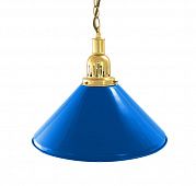 Лампа на один плафон «Blue Light» (золотистая чашка, синий плафон D35см)